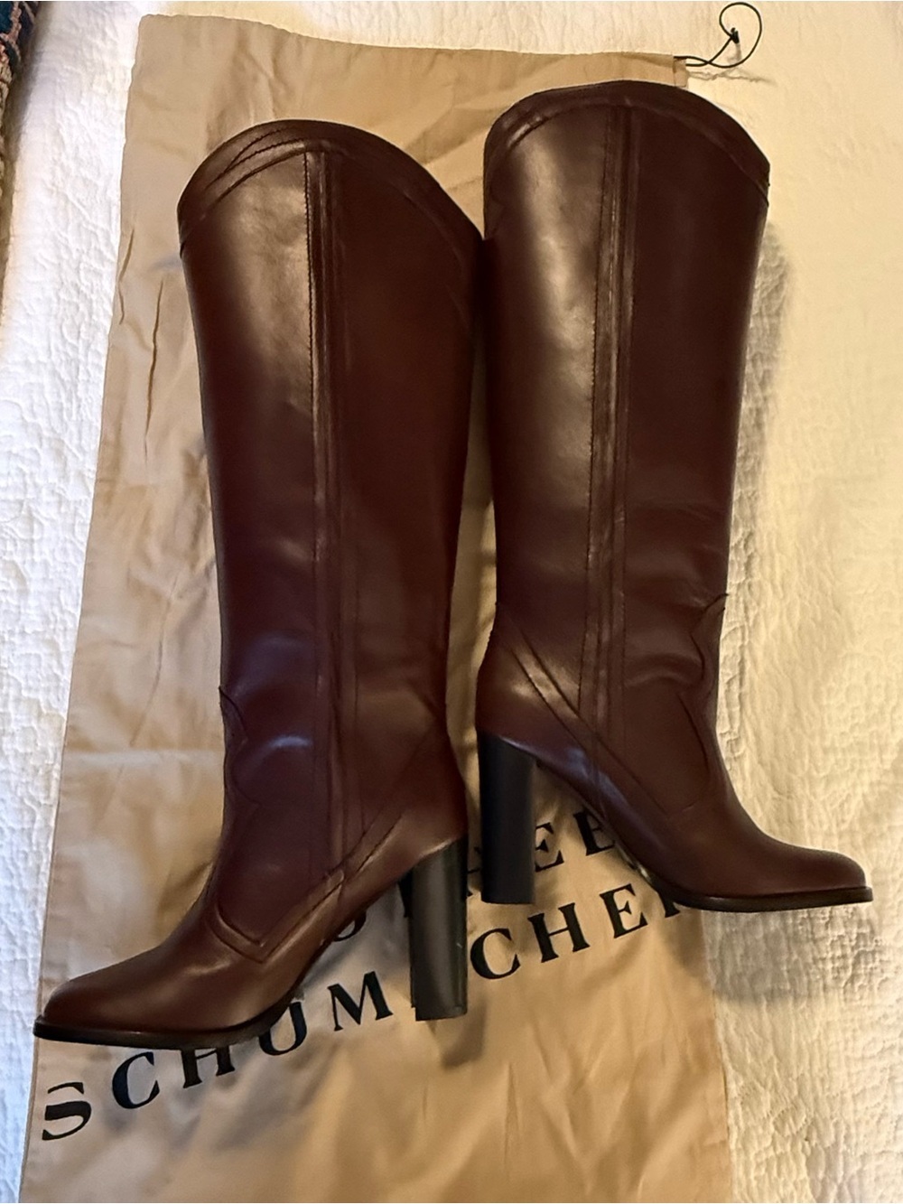 Dorothee Schumacher NWOB Women's Over-the-Knee Leather Boots in dark deep Brown